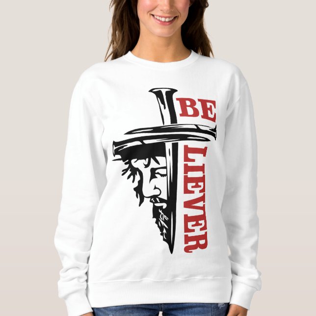 Jesus Cross Nail Design – Powerful Christian Sweatshirt (Front)
