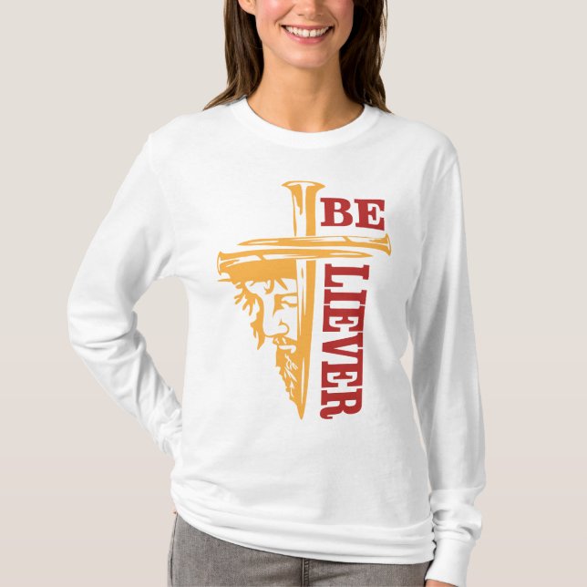 Jesus Cross Nail Design – Powerful Christian T-Shirt (Front)