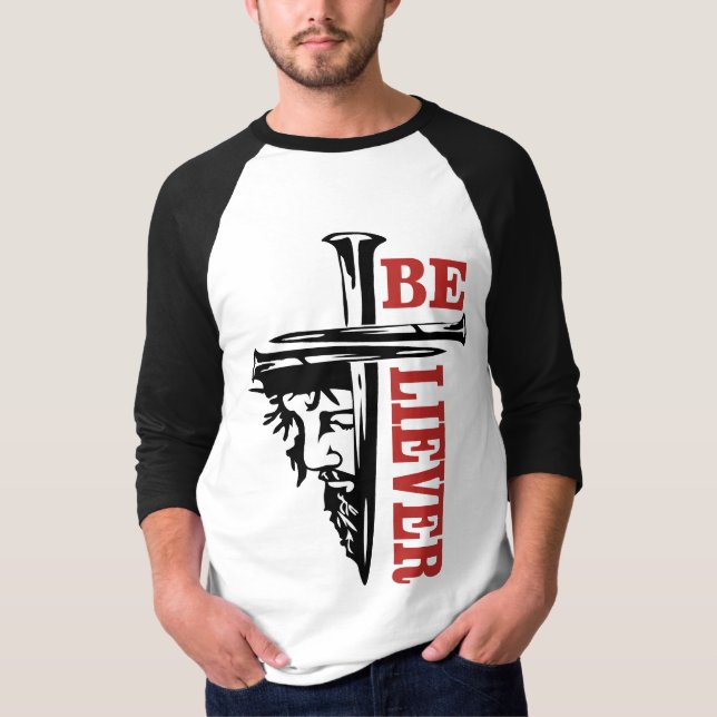 Jesus Cross Nail Design – Powerful Christian T-Shirt (Front)
