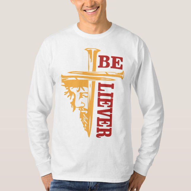 Jesus Cross Nail Design – Powerful Christian T-Shirt (Front)