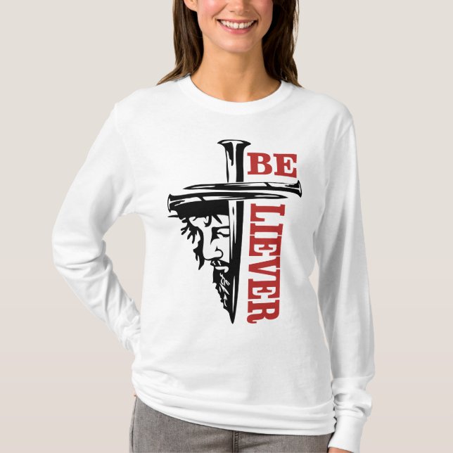 Jesus Cross Nail Design – Powerful Christian T-Shirt (Front)