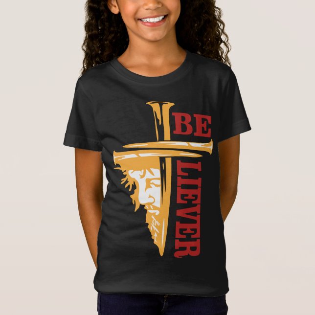 Jesus Cross Nail Design – Powerful Christian T-Shirt (Front)