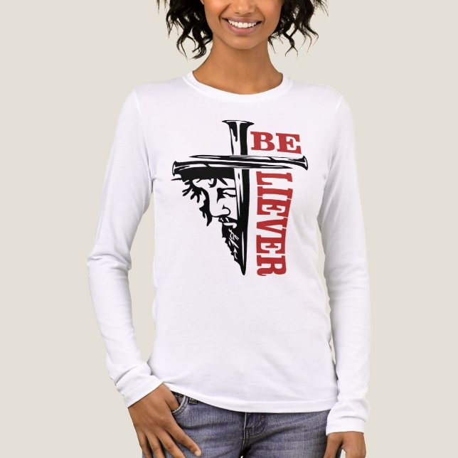 Jesus Cross Nail Design – Powerful Christian Tri-Blend Shirt (Front)