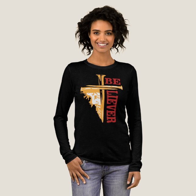 Jesus Cross Nail Design – Powerful Christian Tri-Blend Shirt (Full Front)