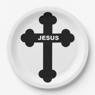 JESUS CROSS PAPER PLATES