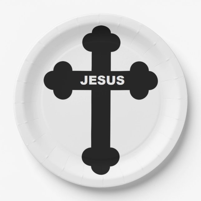 JESUS CROSS PAPER PLATES (Front)