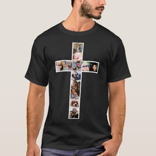 Jesus Cross Photo Collage T-Shirt