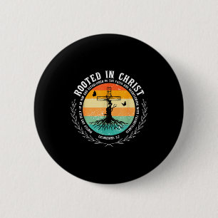 Jesus Cross Pray Bible Verse Christian Rooted In C Button