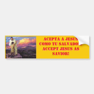 Jesus Cross Salvation, ACEPTA A JESUS COMO TU S... Bumper Sticker