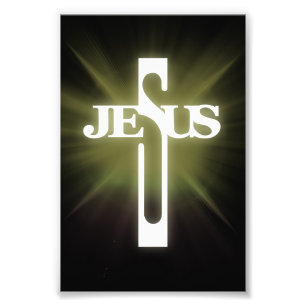 Jesus Cross Tex Photo Print