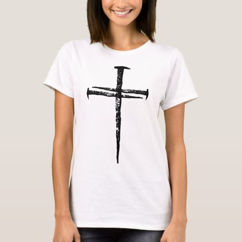 Jesus Cross Three Nails Christian Vintage T_Shirt