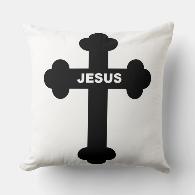JESUS CROSS THROW PILLOW (Front)