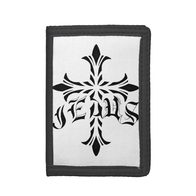Jesus, cross tri-fold wallet (Front Vertical)