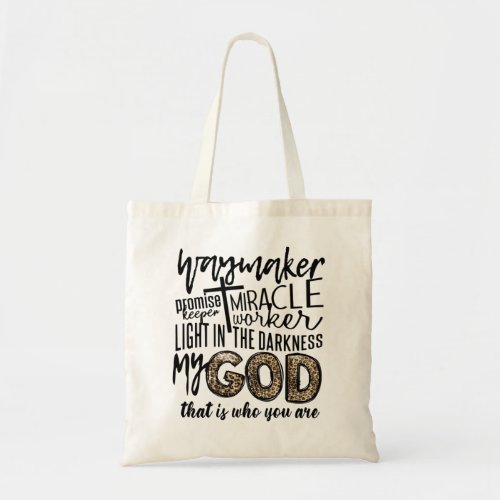 Jesus Cross Way Maker Miracle Worker Christian Rel Tote Bag