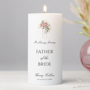 Jesus Cross Wedding Memorial Father Of The Bride Pillar Candle