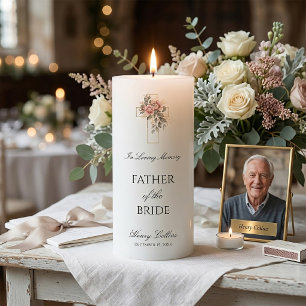 Jesus Cross Wedding Memorial Father Of The Bride Pillar Candle
