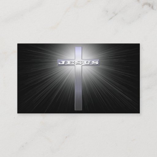 Customizable Jesus Cross With Light Business Card
