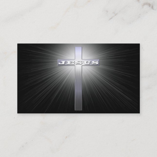 Jesus Cross With Light Business Card (Front)