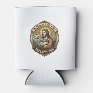 Jesus Crossing Arms Internet Troll Face Emoji Humo Can Cooler