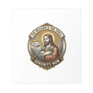 Jesus Crossing Arms Internet Troll Face Emoji Humo Notepad