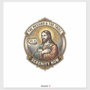 Jesus Crossing Arms Internet Troll Face Emoji Humo Sticker