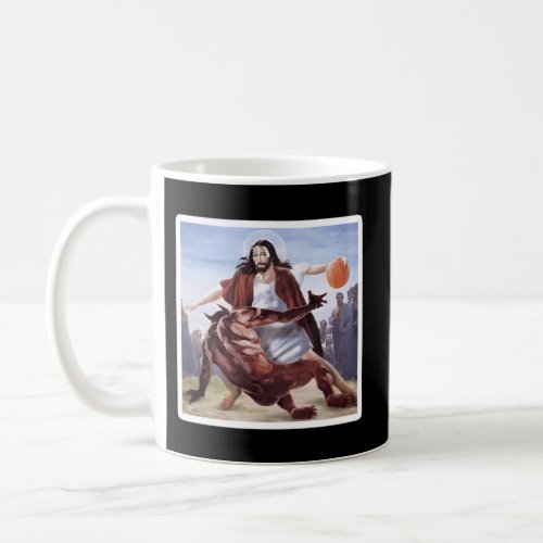 Jesus Crossing Up Satan Basketball Coffee Mug