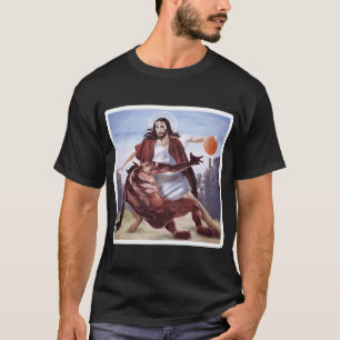 Jesus Crossing Up Satan Basketball T-Shirt