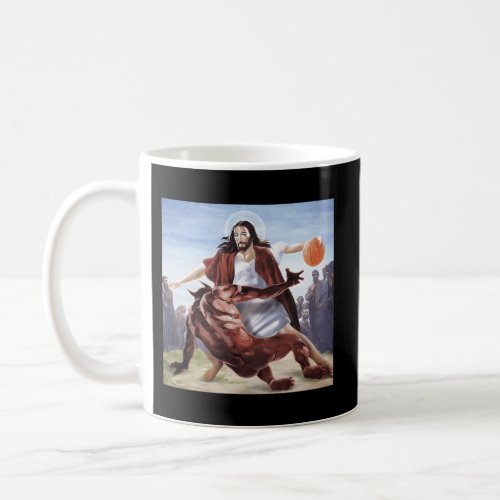 Jesus Crossing Up The Devil Christian Coffee Mug