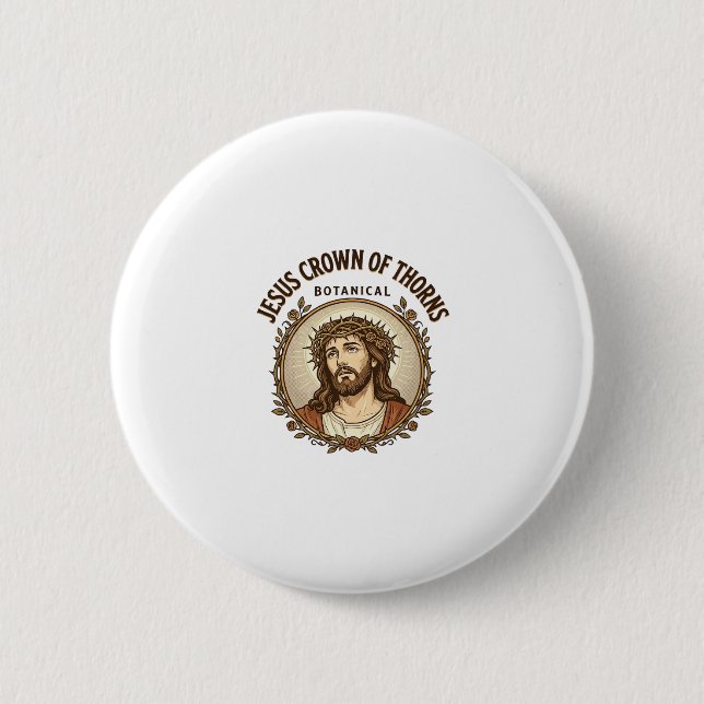 Jesus Crown Of Thorns Botanical Jesus Crown Thorns Button (Front)