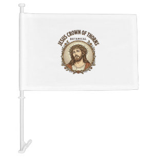 Jesus Crown Of Thorns Botanical Jesus Crown Thorns Car Flag