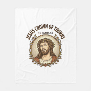 Jesus Crown Of Thorns Botanical Jesus Crown Thorns Fleece Blanket
