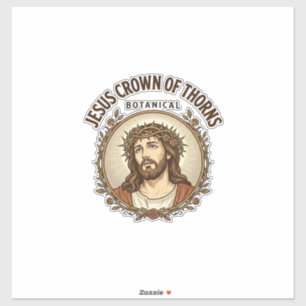 Jesus Crown Of Thorns Botanical Jesus Crown Thorns Sticker