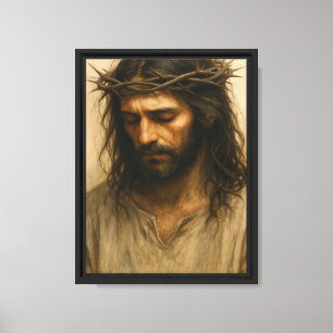 Jesus Crown of Thorns Portrait Canvas Print