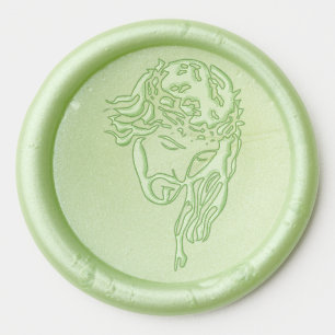 jesus crown of thorns wax seal stickers