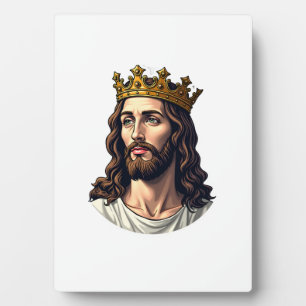 Jesus Crowned King Vintage Engraving Faith Shirt ( Plaque