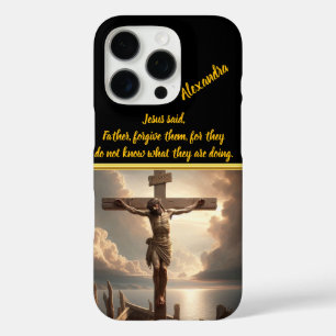 Jesus Crucified Above Peaceful Water Scene iPhone 16 Pro Case