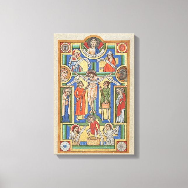 Jesus Crucified Medieval illumination Canvas Print (Front)