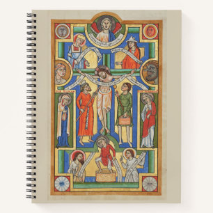Jesus Crucified Medieval illumination Notebook