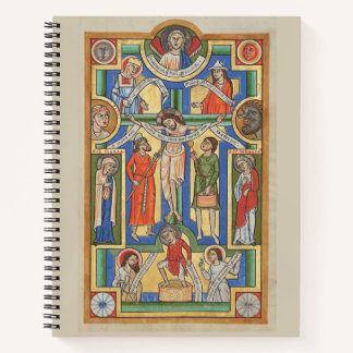 Jesus Crucified Medieval illumination Notebook