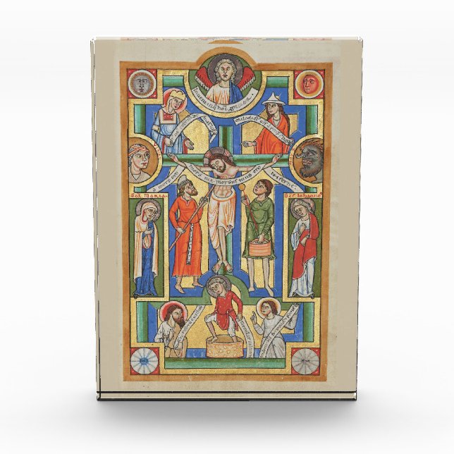 Jesus Crucified Medieval illumination Photo Block (Front)