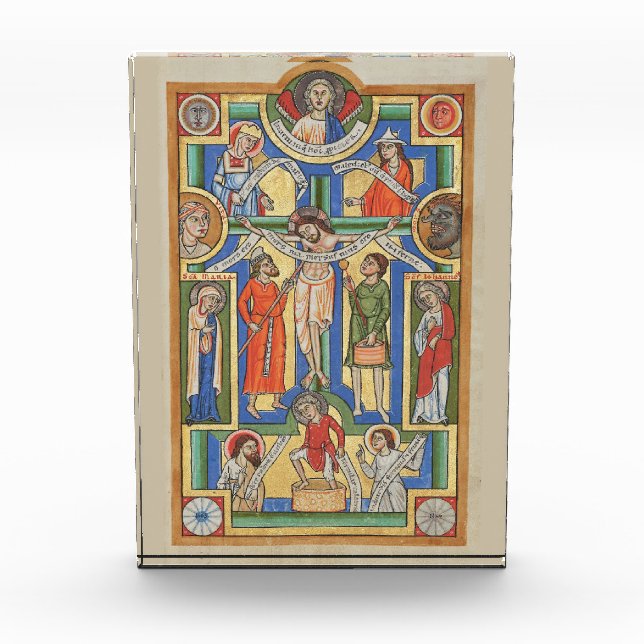 Jesus Crucified Medieval illumination Photo Block (Front)
