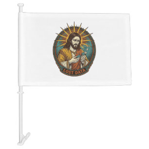 Jesus Crushed USB Flash Drive Lost Data Humor_1 Car Flag