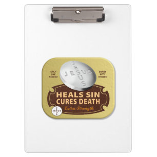 Jesus Cures Heals Tablet Christian Faith God Clipboard
