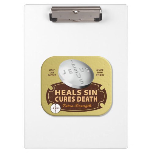 Jesus Cures Heals Tablet  Christian Faith God  Clipboard