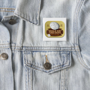 Jesus Cures Pill - Christian Christ Faith God Love Button