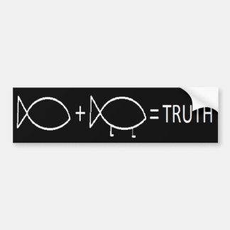 JESUS + DARWIN = TRUTH, WH BUMPER STICKER