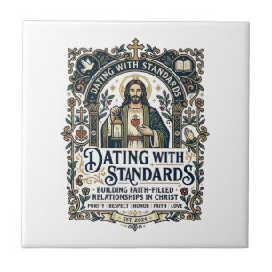 Jesus Dating Christian Relationship Humor Shirt Fa Ceramic Tile