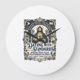 Jesus Dating Christian Relationship Humor Shirt Fa Large Clock