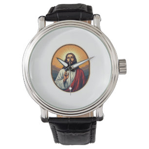 Jesus Dawn Crest Vintage Engraving Shirt Watch