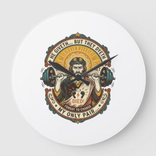 Jesus Dead Headphones Mid Set Silent Workout Gym H Large Clock